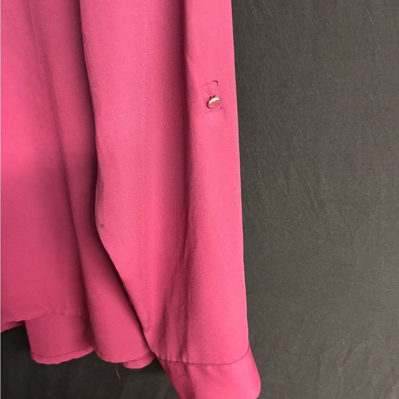 Womens Burgandy Long Sleeve Button or rolled sleeve Apt 9 XXL polyester - Picture 2 of 3